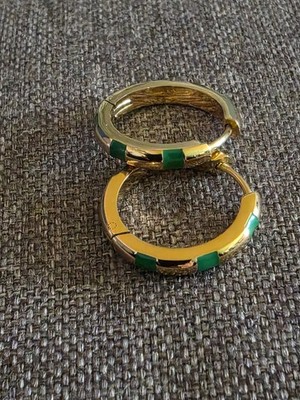GMK Guido Maria Kretschmer  Creolen gold grün Emaillie