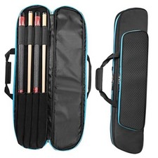 2x2 Pool Cue Case Holds 2 Butts and 2 Shafts, Soft Pool Stick Black and Blue