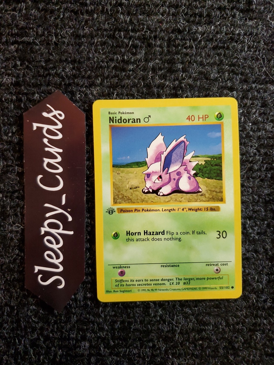 Nidoran Pokemon 1st Edition Shadowless 55/102 1999 WOTC NM