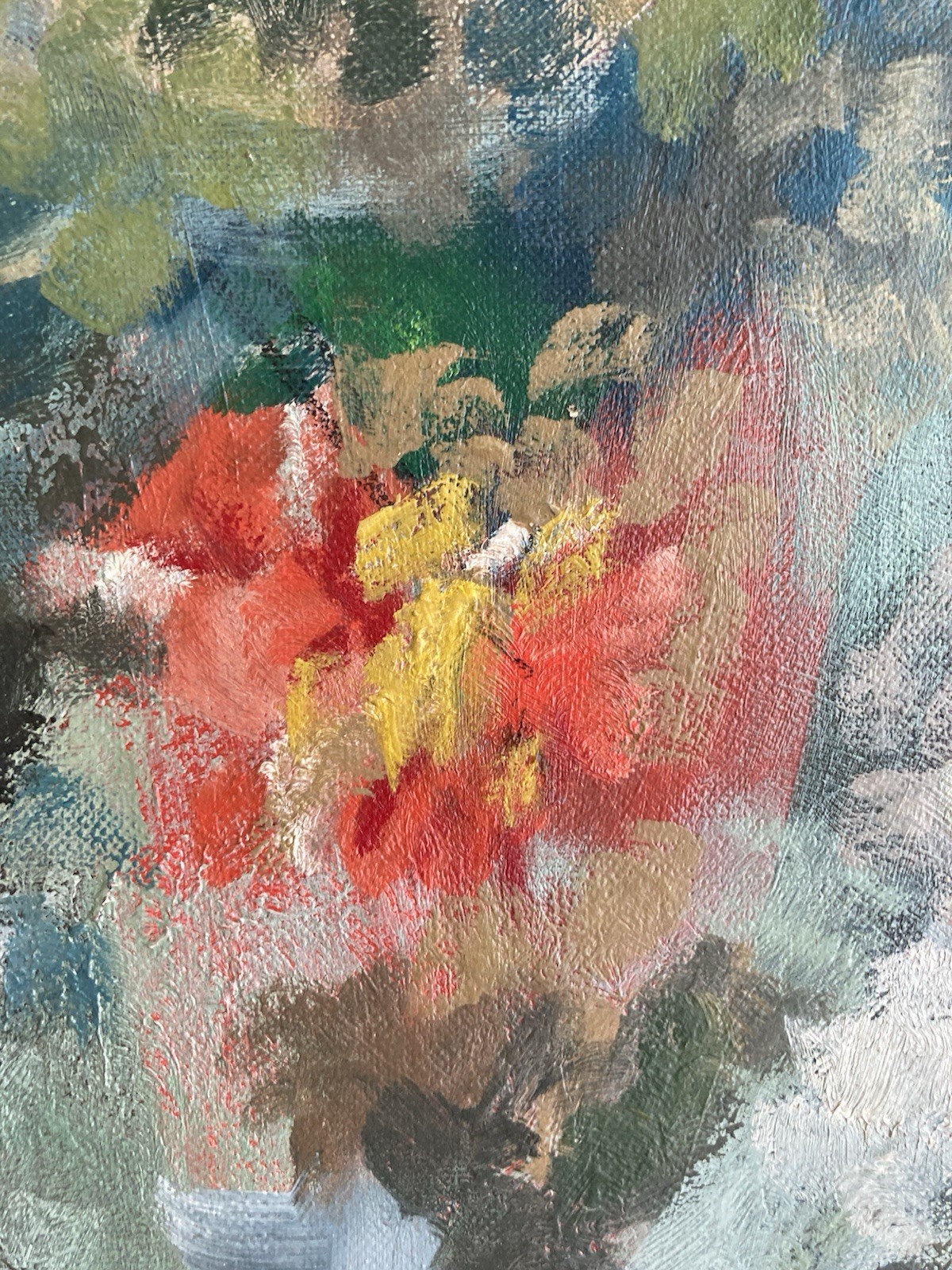 1960 EARLY KEN PATECKY POST IMPRESSIONIST OIL PAINTING~FAMILY IN PARK~Oregon