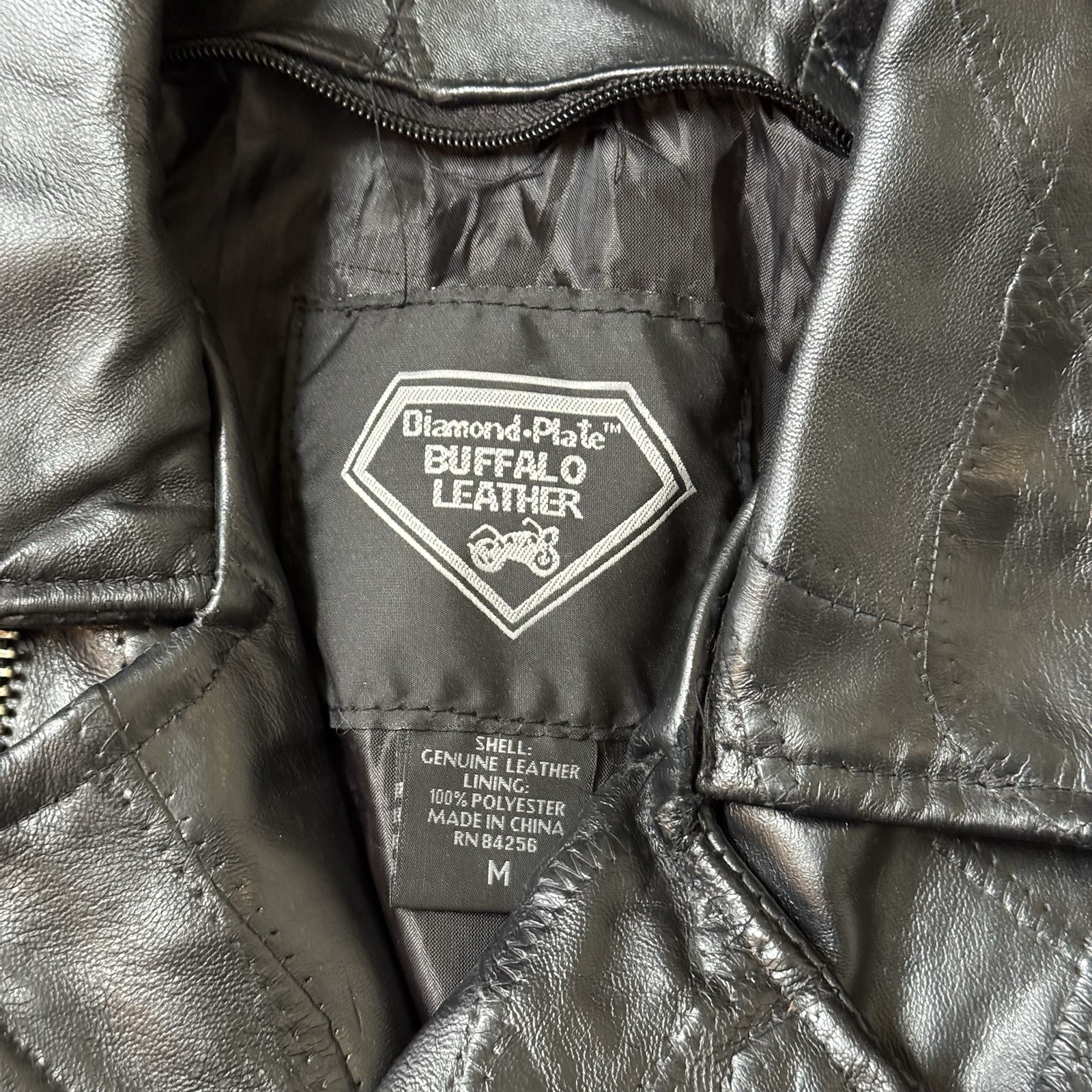 Vintage Patch Work Buffalo Leather Jacket Medium … - image 3