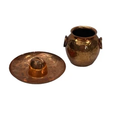 VTG Copper Sombrero Hat Ashtray Mini Hammered Copper Cauldron Pot RECUERDO Chile