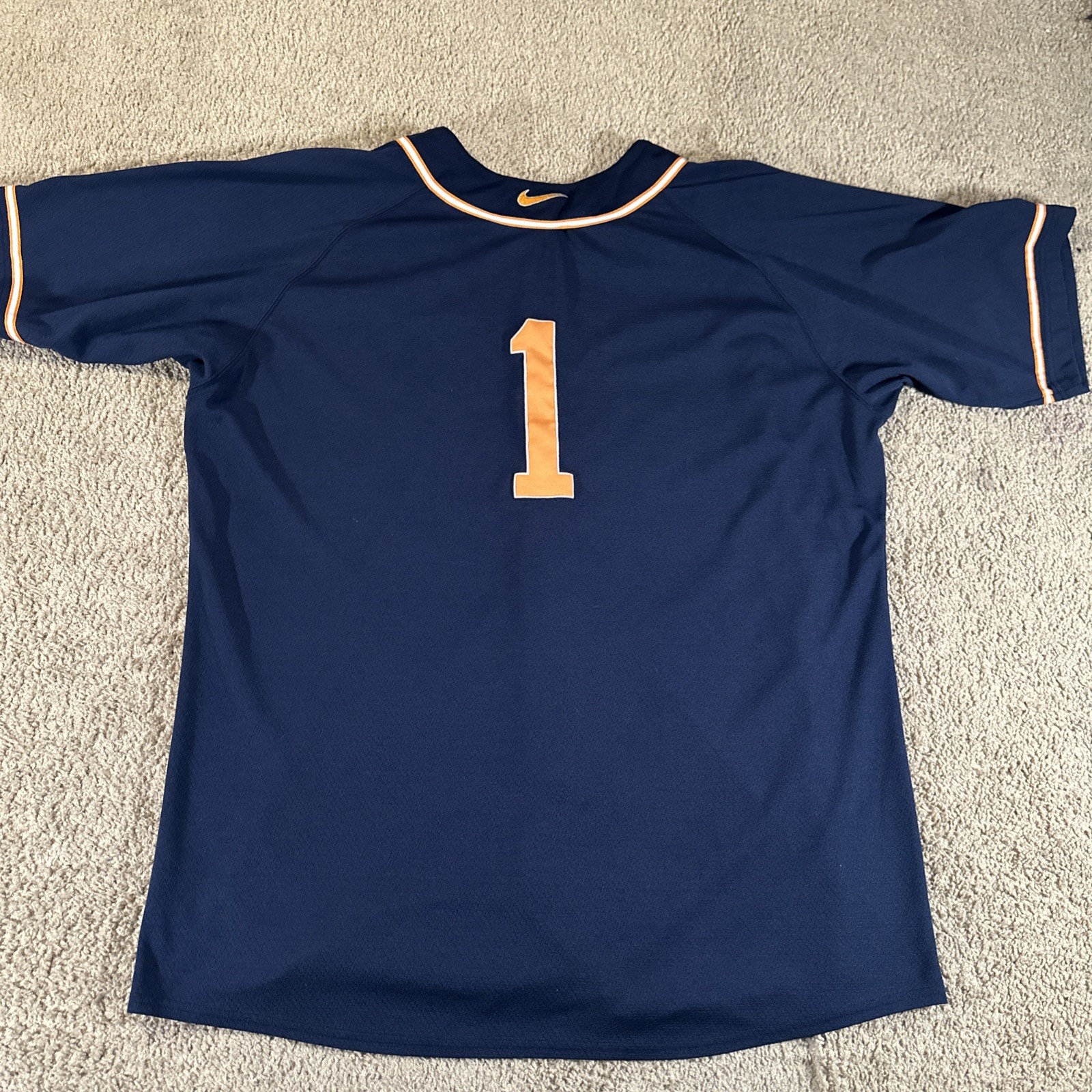 Vtg Nike Jersey Men 2XXL Blue #1 Air Force 1 Striped Buttoned Y2K Streetwear
