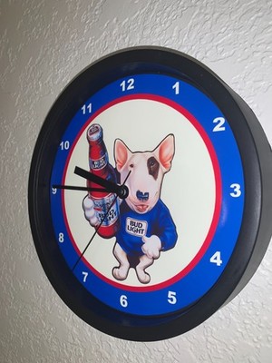Bud Light Spuds Dog Beer Bar Man Cave Advertising Clock Sign