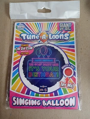 MAYFLOWER DISTRIBUTING CO. NEW Tune-a-Loons 50 Cent in Da Club Mylar Singing Blue Birthday Balloon