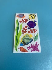 Vintage Hambly Kromekote Tropical Fishes Half Sticker Strip