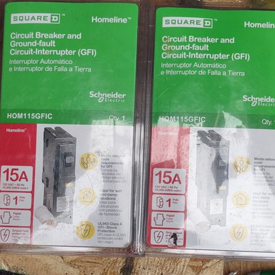 #ad #ad lot of 2 Square D HOM115GFIC 15A GFI Plug In Circuit Breaker 120V 1 Pole $69.49