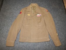 Vtg WWII Eisenhower Ike Jacket Military Campaign Ribbons Medal Ruptured Duck 34L