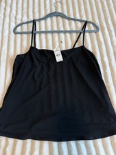 Express Women's Black Solid Camisole Tank Top Size M Regular