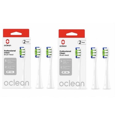 4x Oclean Professional Clean brush head P1C1 W02 4x  White NEU