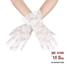 ALSRALWedding, Tea Party Gloves for Women, Bridal Gloves For Opera White Lace