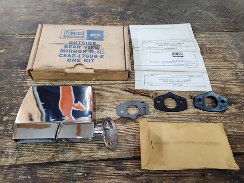 NOS 1965 FORD FAIRLANE OUTSIDE REAR VIEW MIRROR KIT RH PASS SIDE # C5AZ-17696-E