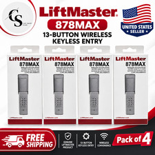 4 Pack LiftMaster 878MAX Wireless Keypad Remote Garage Door Opener Security 2.0