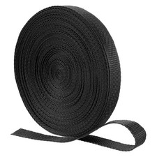 Nylon Webbing Strap 22 Yards x 5/8" Polypropylene Flat Webbing Strap Black