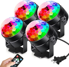 4-Pack Sound Activated Party Lights with Remote Control Dj Lighting, Disco Ball