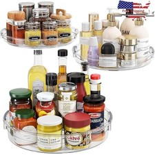 Lazy Susan Turntable Organizer 360 Rotating Storage Kitchen Pantry Bathroom New
