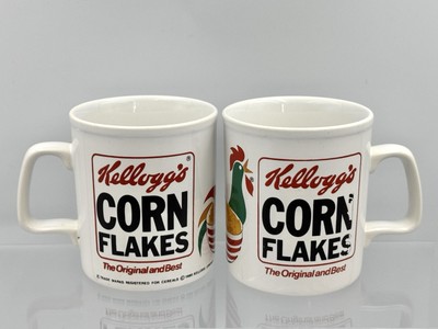 2 Kellogg s Cornflakes Keramik Tassen Sammlerstück 80er Retro Vintage
