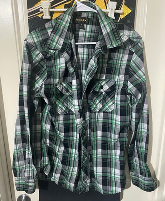 Helix Athletic Fit Button-Down Shirt Size Medium nice Green See all Listings