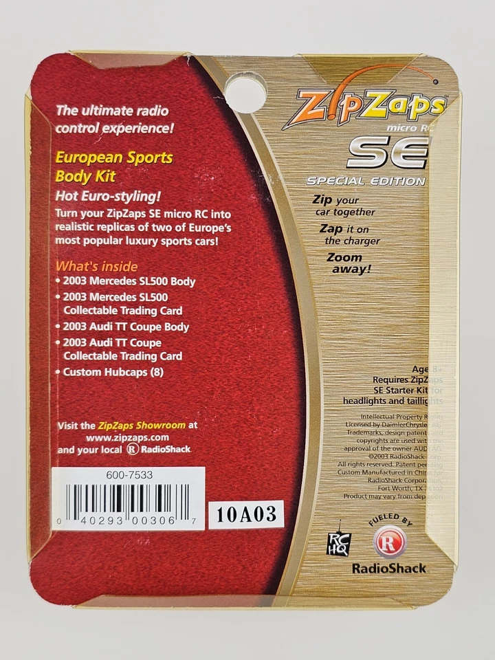 2003 Mercedes SL500 & Audi TT Coupe SE Body Kit ZipZaps Micro RC Accessory - Image 2 of 4