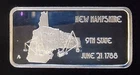 1975 New Hampshire 9th State Hamilton Mint Bullion-999 Silver 1 Oz Ounce Art Bar