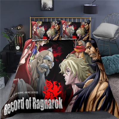 Record of Ragnarok Bettwäsche Set Kissenbezüge 80x80 Anpassbar Bettbezug 135x200