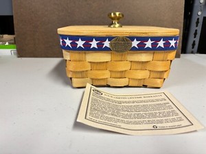 Peterboro Americana Square Basket, Wooden Music Box Lid