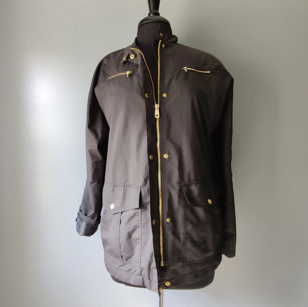 Cole Haan Men's Lightweight Windbreaker - Black with Gold Accents - Small