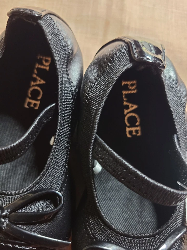 Zapatos estilo ballet negros para niños pequeños con lazo talla 4 Foto 3 de 4