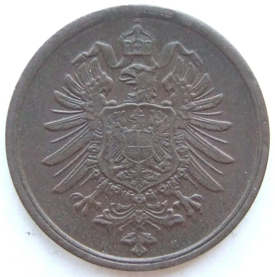 Coin German Reich Empire 2 Pfennig 1876 H IN Extremely fine / - Image 2 of 2