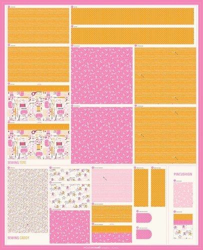 "Kit de Panel de Tela BOLSO DE COSER, COJÍN ALFILER y CADDY de Moda 54"" x 43" - Imagen 2 de 2