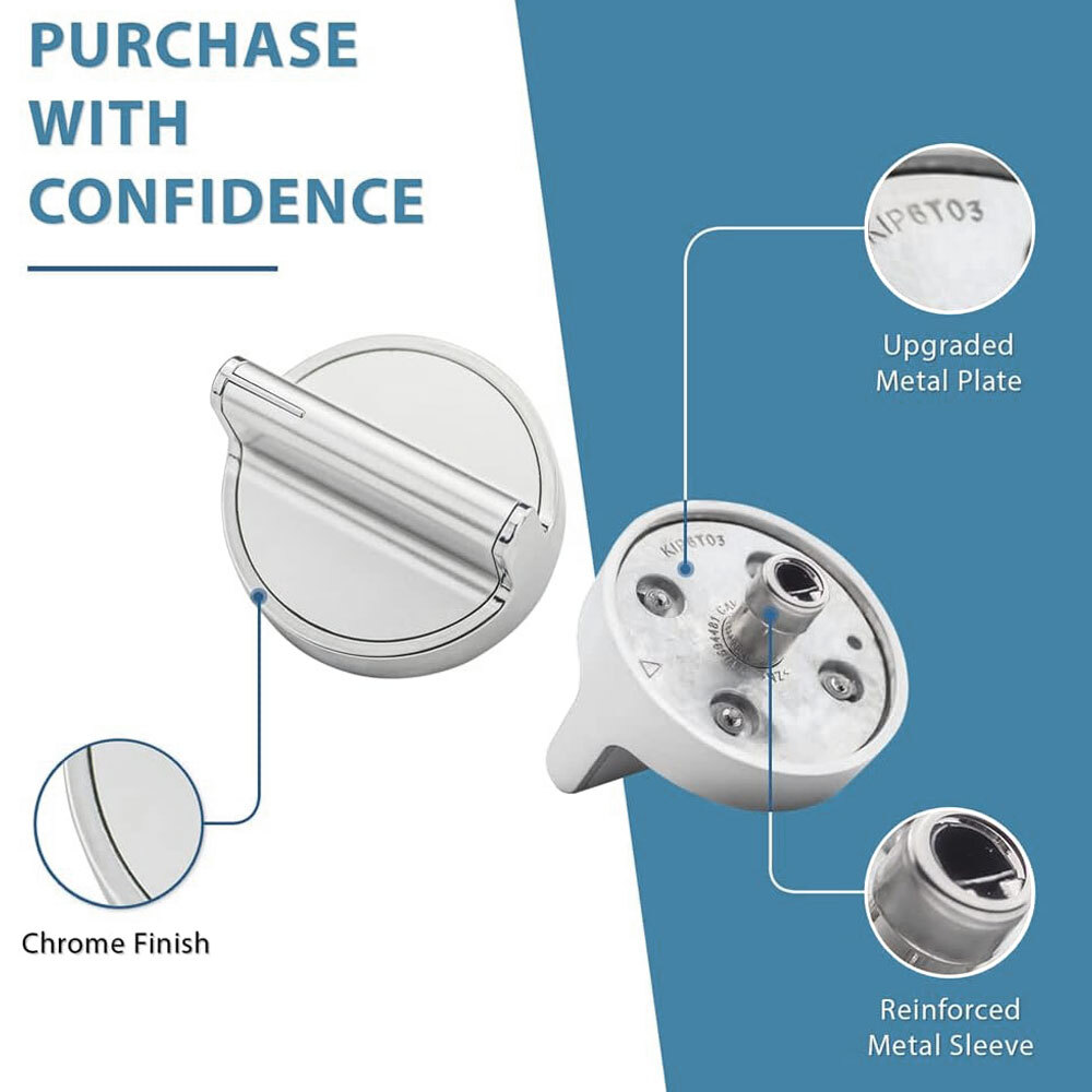 5PC W10594481 For Whirlpool Range Cooktop Control Knob WCG97US0DS00 WCG97US6DS00