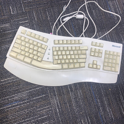 Genuine Ergonomic Microsoft Natural Keyboard - PS/2 - Model 59758 - Vintage!