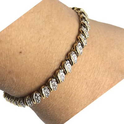 Sterling Silver HAN 1/2 CT TW Diamond Tennis Link Bracelet