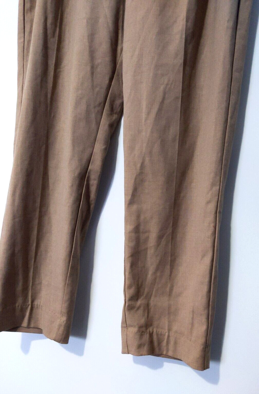 H&M Women's Belted Stretch Waist Belted Pants Sz 8 Tan Polyester Blend EUC thumbnail 3