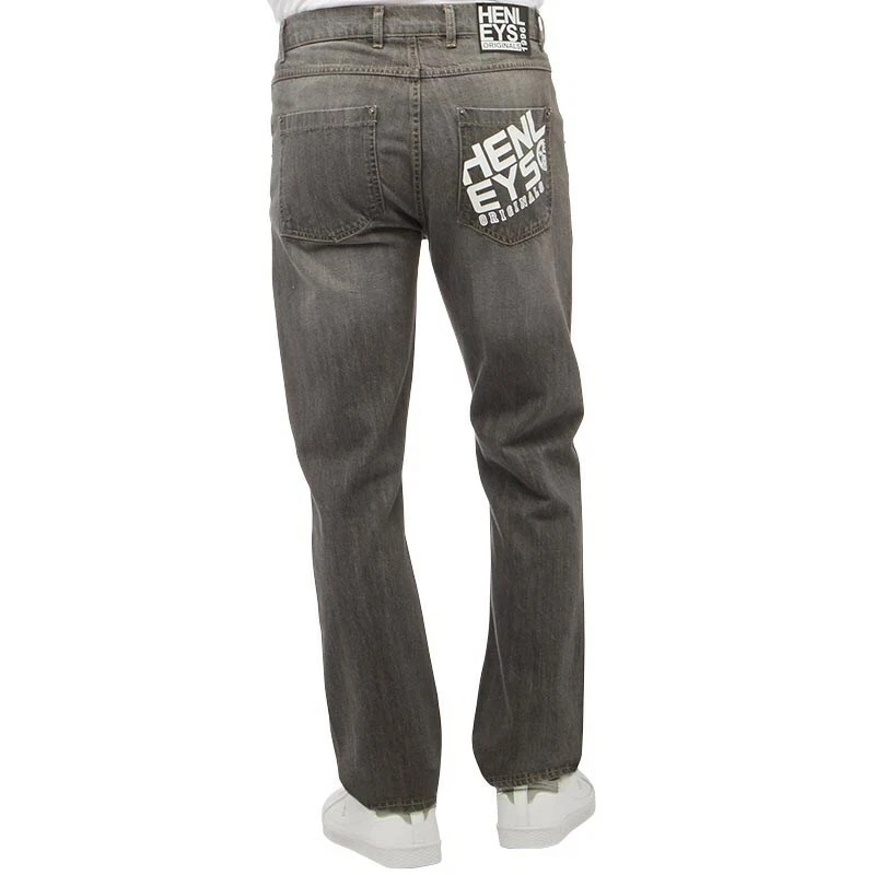 Mens Henleys Originals Studding Jeans Solid Grey UK Size 30 L