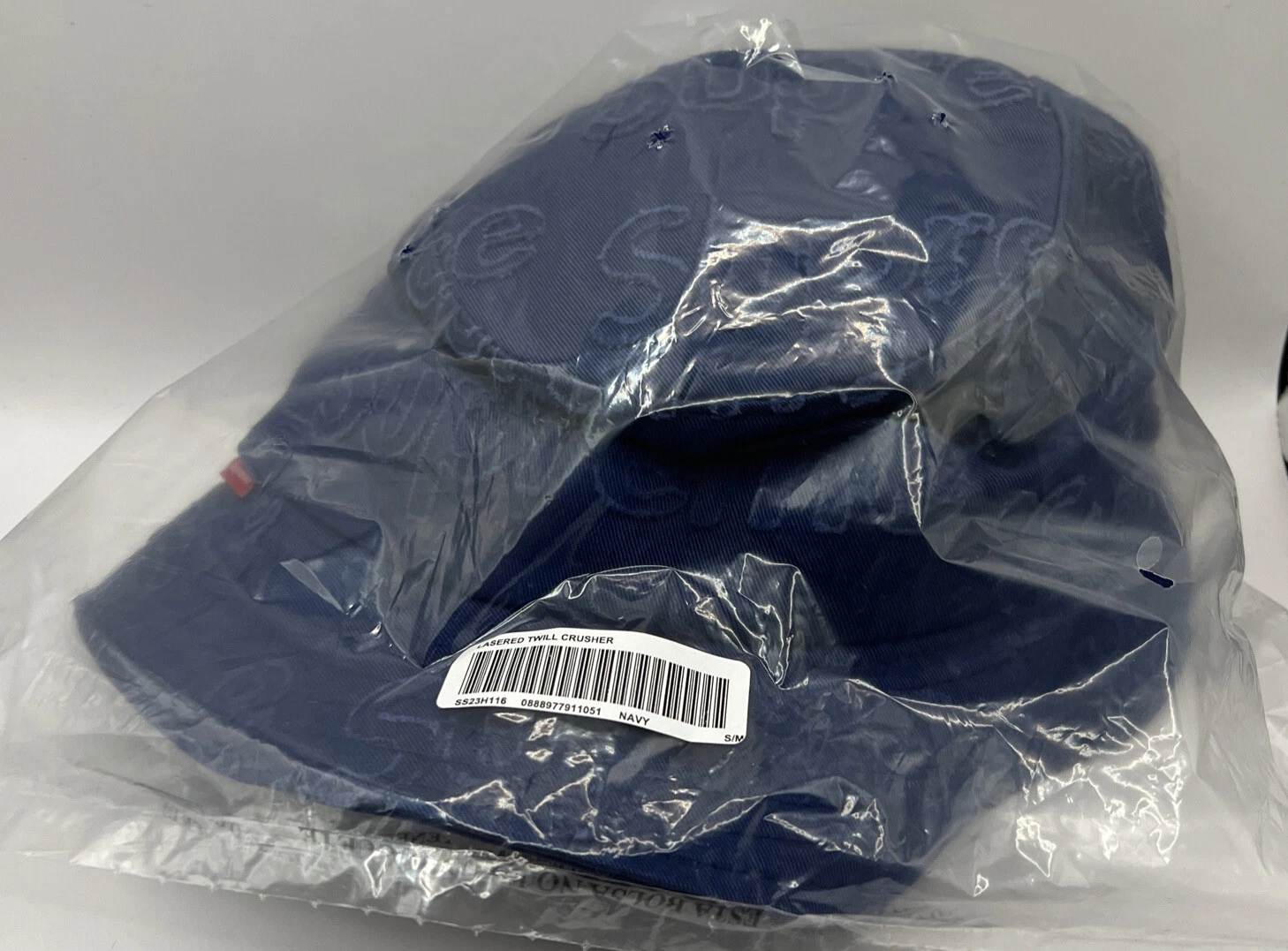 CHAPEAU CONCASSEUR SERGÉ LASER SUPRÊME BLEU MARINE/TAILLE S/M SS23 SEMAINE 13 NEUF/100 % AUTHENTIQUE