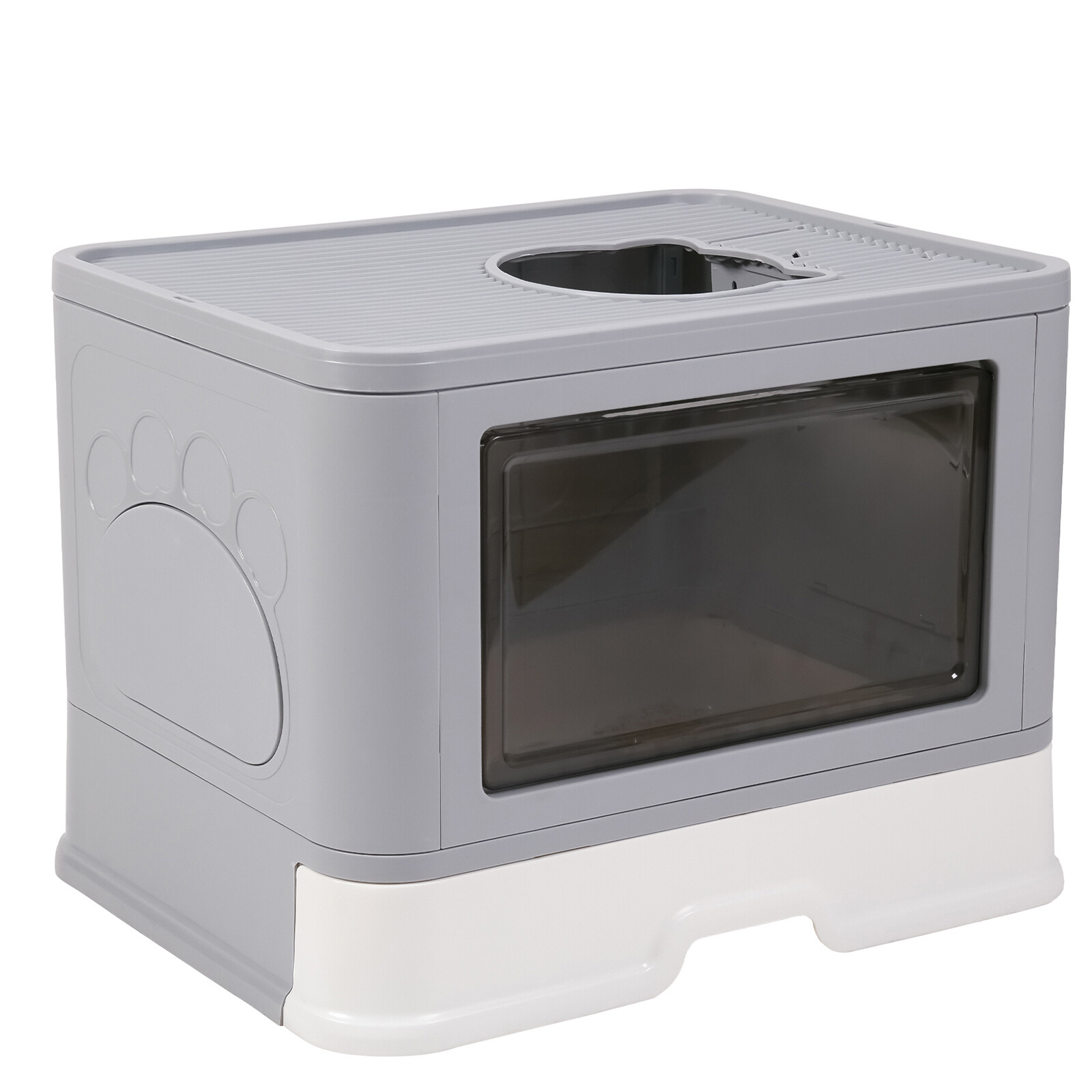 BingoPaw Large Space Foldable Cat Litter Box Front Entry with Easy Cleaning Tray