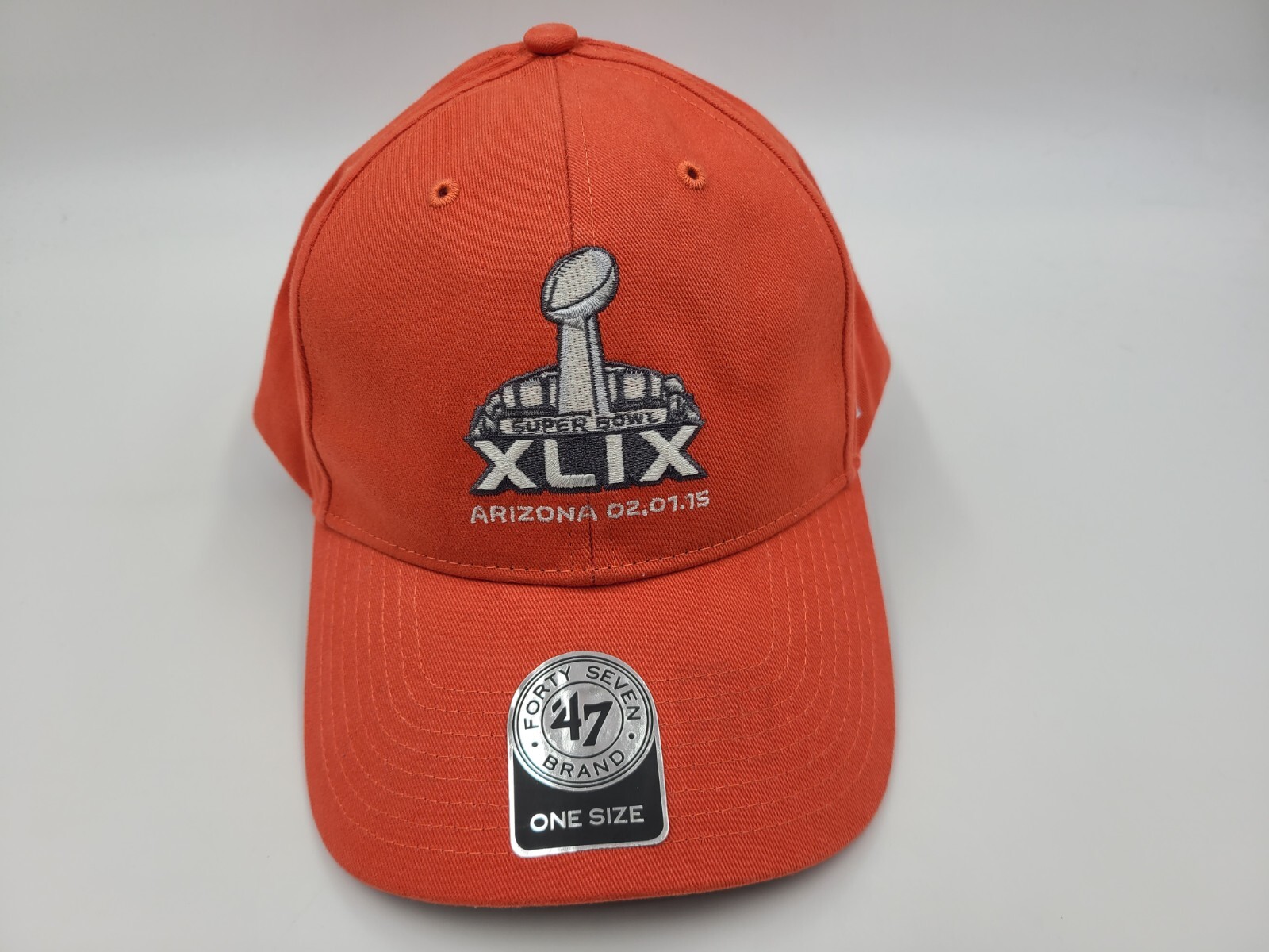 Super Bowl XLIX New England Patriots vs Seahawks Orange Adjustable Cap