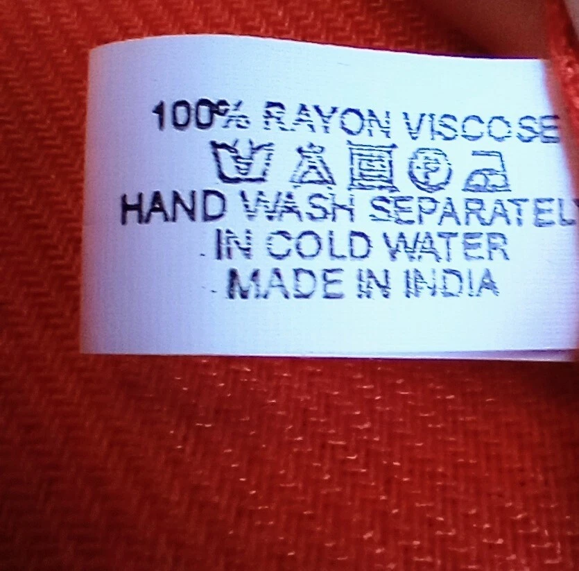 Red Orange Coral Pashmina Shawl Scarf Bijoux Terner Fringe 78x34" Skirt Turban - Image 4 of 4