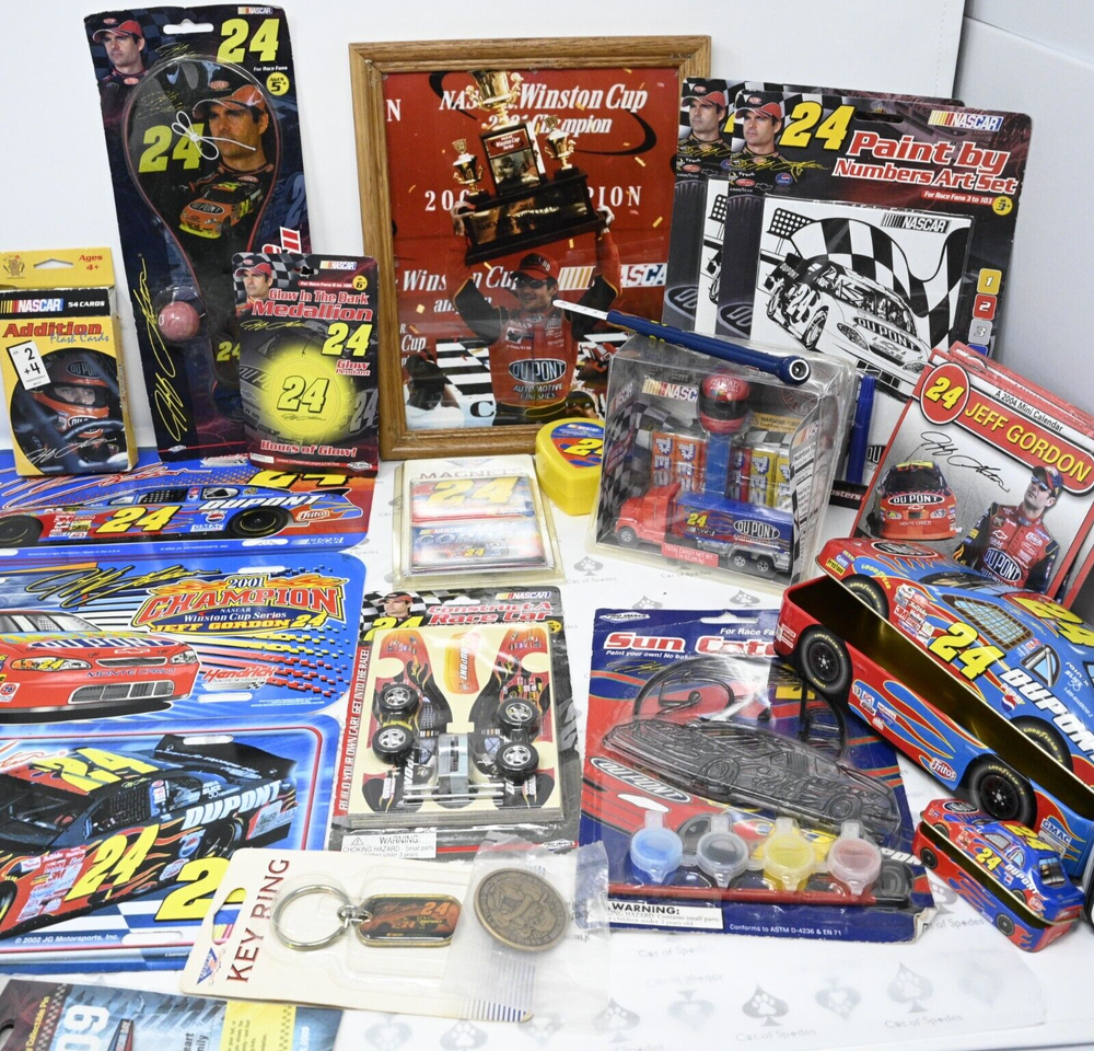 Jeff Gordon PEZ NASCAR Tin Race Cars Games Plate Winston Cup Photo Frame #24 Lot
