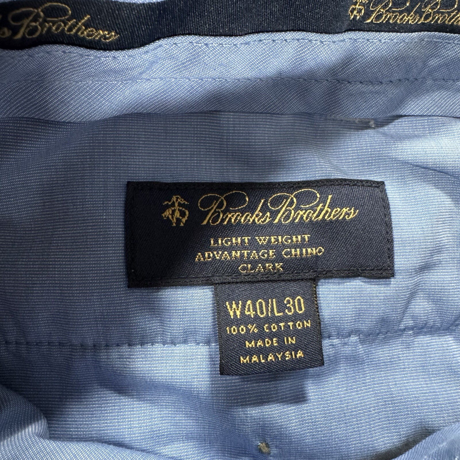 Brooks Brothers Men 40x27 Beige Khaki Lightweight Advantage Chino Clark