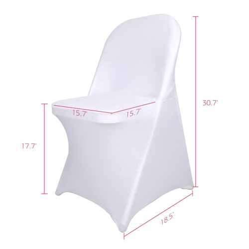 100 Pcs White Polyester Spandex Chair Covers Stretch Slipcover for Wedding Party - Picture 21 of 22