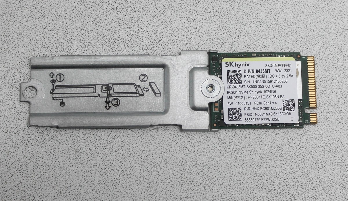 4J3MT Dell Ssd 1Tb Pcie Gen4X4 Dc+3.3V 2.5A Inspiron 14 5430