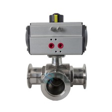 KF40 Vanne à bille aspirateur pneumatique sanitaire 3 ports type T acier inoxydable 304
