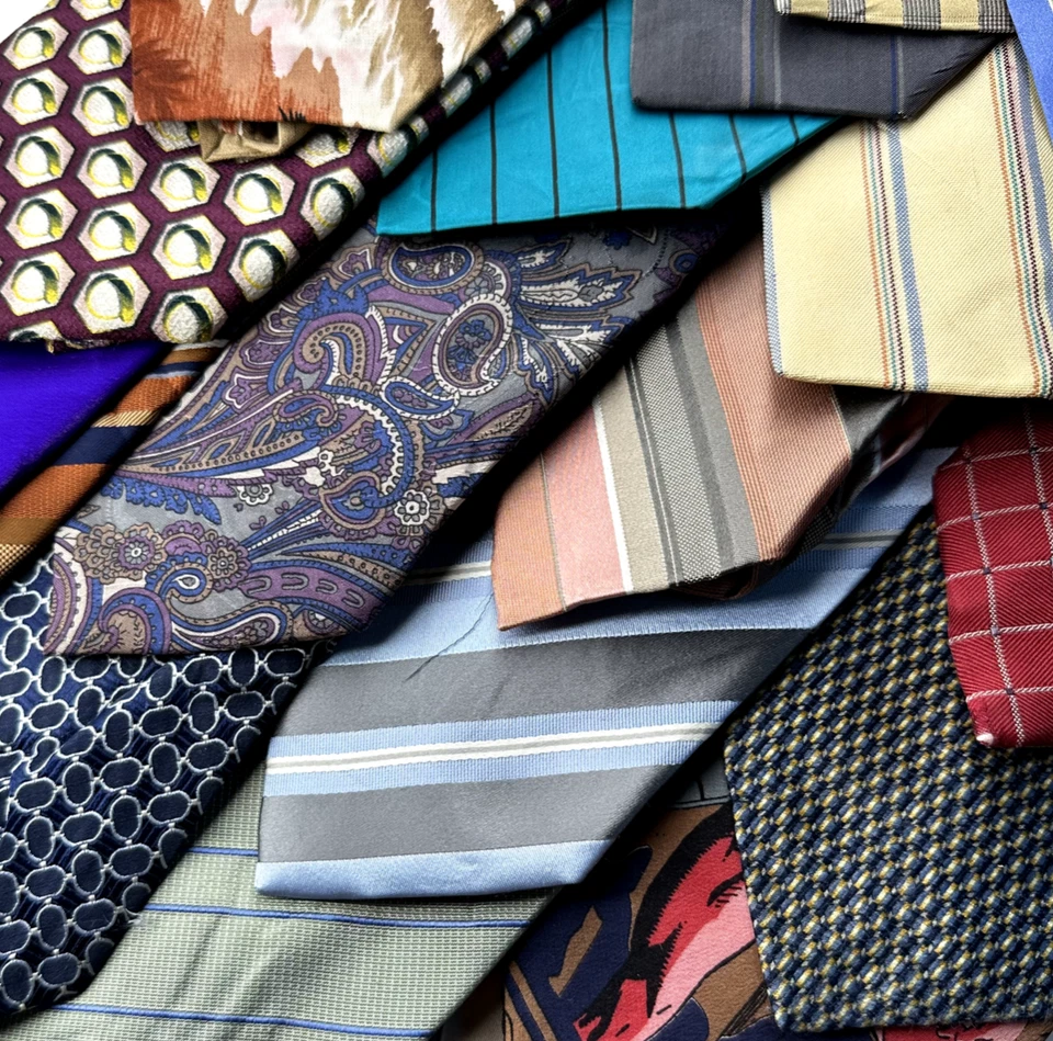 Lote de 50 corbatas para hombre colchas artesanías acolchado tela hobby artes mixtas Foto 2 de 4