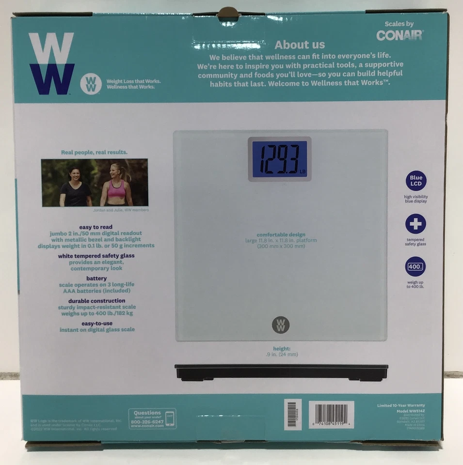 Báscula de vidrio digital Conair WW - Vidrio de seguridad templado Foto 3 de 3