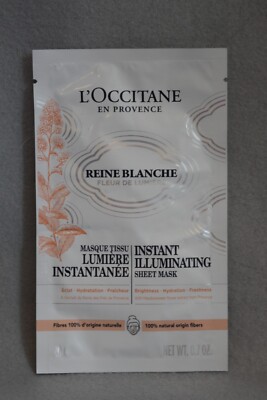 L'Occitane Instant Illuminating Sheet Mask Brightens 100% Natural Origin NEW