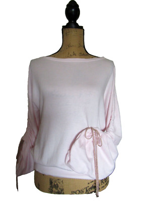 LIU JO Feinstrickpulli mit Ärmelraffung 100% Cotton in puderrosa Gr.S/M neu