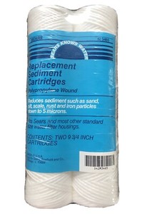 Sears Replacement Sediment Water Filter Cartridges 2 Pack 423465 Polypropylene