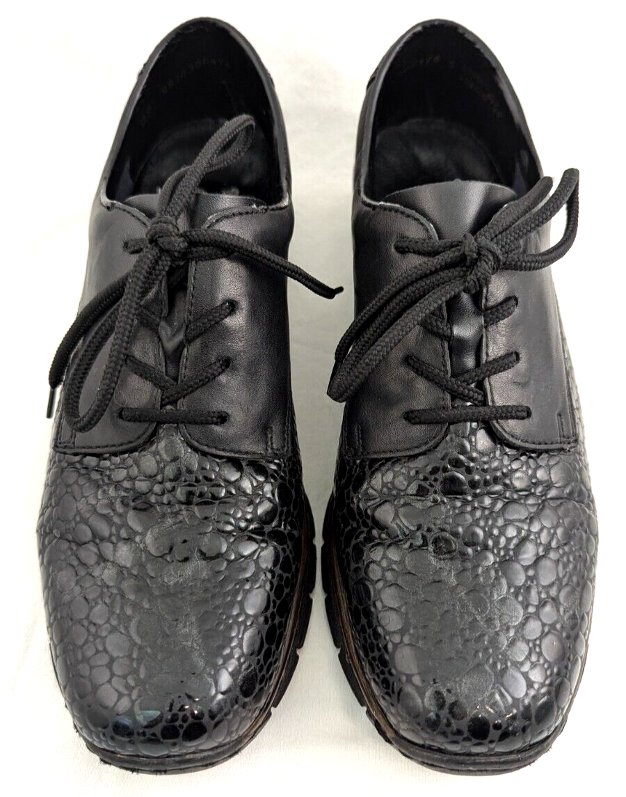 Rieker Shoes Size 39 Black Leather Lace Up Antistress Low Top RIEKER Antistress Black Patent Leather Lace Up Shoes Womens  main image 4